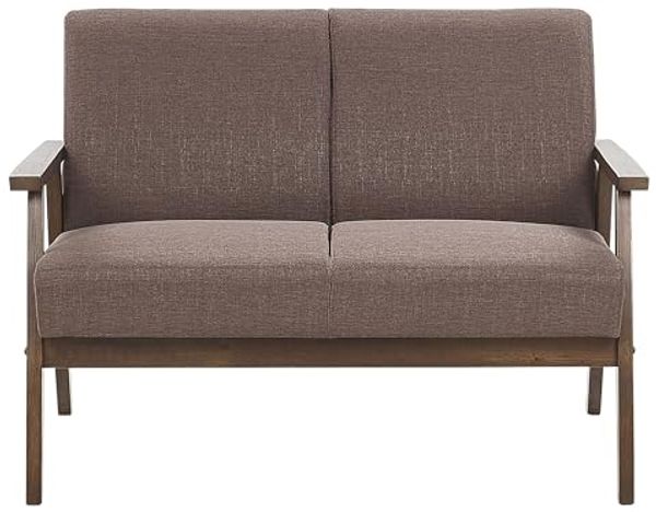Beliani 'Asnes' 2-Sitzer Sofa Polsterbezug braun