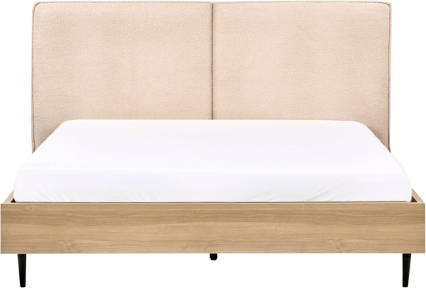Bett mit Lattenrost Bouclé IZERNORE 160 x 200 cm Beige