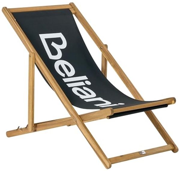 Klappbarer Liegestuhl ANZIO Akazienholz Schwarz Bild 4