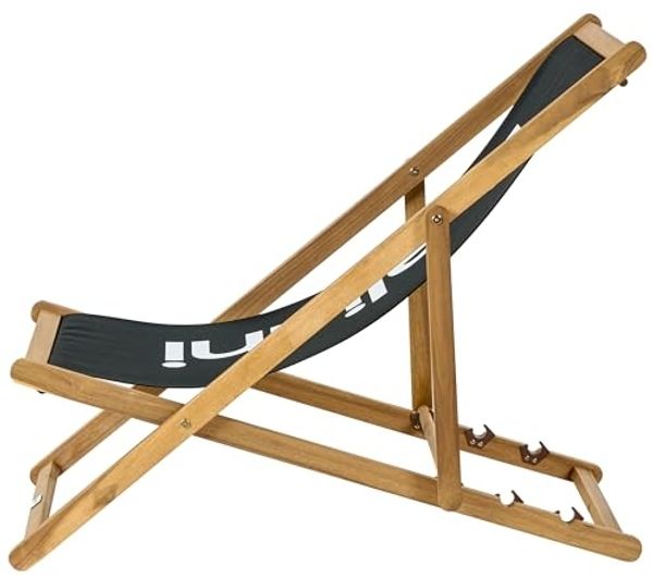 Klappbarer Liegestuhl ANZIO Akazienholz Schwarz Bild 6