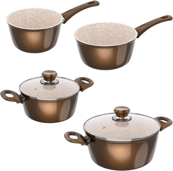 Genius Cerafit Granit Topf Set 6-tlg. Keramik-Töpfe Kochtöpfe 24160