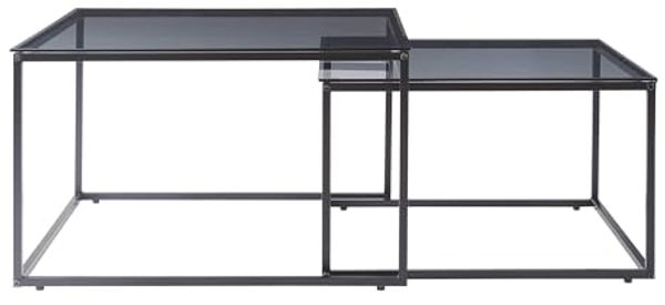 Couchtisch 2er Set Tromlaslo Rauchglas, grau [en. casa] Bild 5
