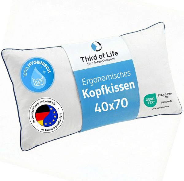 Kopfkissen 40x70 inSPIRO | Gewinner des Innovationspreis Ergonomie 2022 | Bestes ergonomisches Schlafkissen | Geeignet für Seitenschläfer, Rückenschläfer & Bauchschläfer | Optimales HWS Kissen