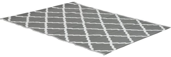 greemotion Outdoor-Teppich Santo aus 100 % Polypropylen, grauer Teppich mit Muster, pflegeleichter Teppich für drinnen & draußen , ca. 200x150 cm