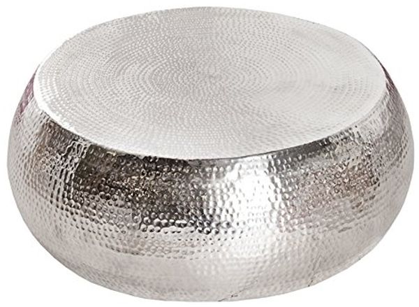 riess-ambiente Couchtisch ORIENT Ø80cm silber (Einzelartikel, 1-St), Wohnzimmer · Metall · rund · Hammerschlag Design · handmade