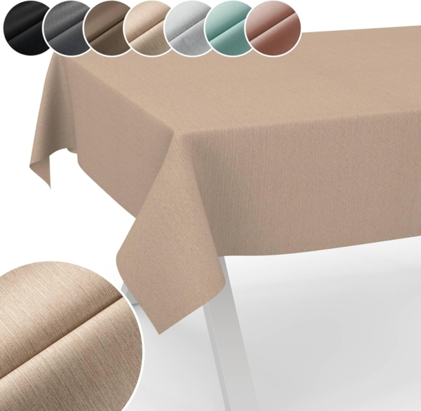 ANRO Tischdecke Hochwertig Tischwäsche mit Beschichtung (Einzelstück 1-tlg), Premium TEFLON und 2-Fache Acryl Beschichtung