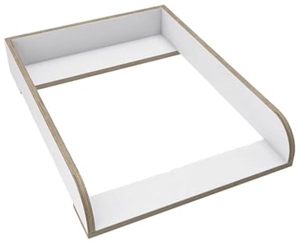 regalik Wickelaufsatz für Hemnes von IKEA, Wickeltischaufsatz für 50 cm Kommoden, Abnehmbar Wickelkommode aufsatz, Abgerundeten Frontplatten, Weiß Superholz, 2 mm ABS-Material, 72x54 cm