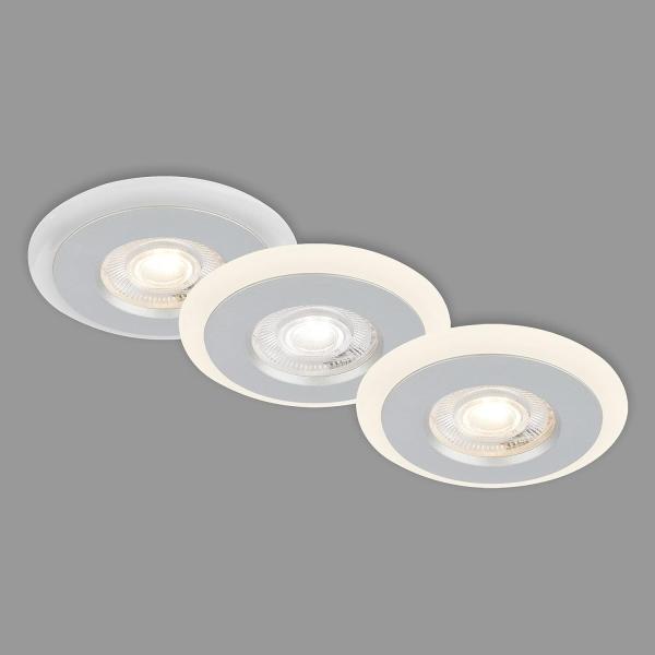 Di-Ka LED Einbauleuchte Skill 3er Set chrom-matt Ø 8,4 cm 4,9W, warmweiß