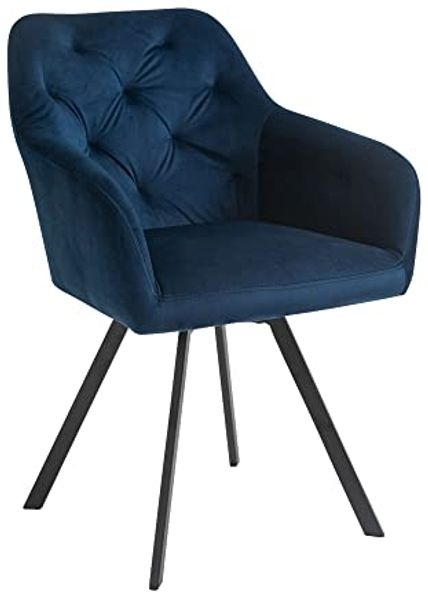 Esszimmerstuhl mit Armlehnen Drehbar Blau