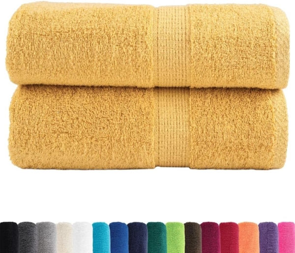 vidaXL Premium Gästetücher SOLUND 2 Stk. Gold 30x50 cm 600 g/m² 137278