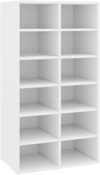 vidaXL Schuhregal Weiß 54x34x100,5 cm Holzwerkstoff 800396