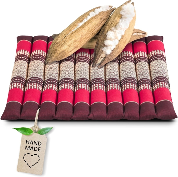 livasia Sitzkissen Steppkissen 50 cm, vegan und handgefertigt, 50x50x4,5cm, Kapok