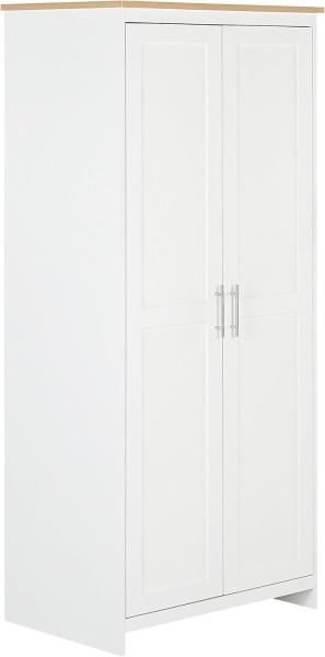 Kleiderschrank weiß mit 2 Türen 52 x 79 x 180 cm SELLIN