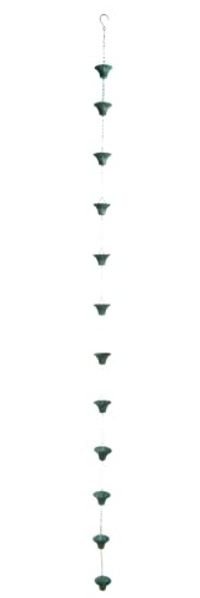 Esschert Design Regenwasserkette Grünspan, aus dem Material „Eisen“, 7,9 x 7,9 x 254,0 cm