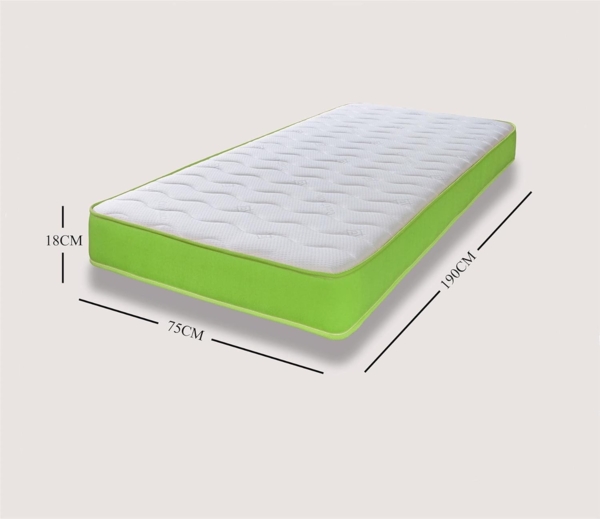 eXtreme comfort ltd Cooltouch Hybrid-Matratze mit Memory-Schaum und Pinna-Coil-Federkernmatratze mit korallengrünem Rand, 18 cm tief, 75x190 cm, Korallengrün Bild 3