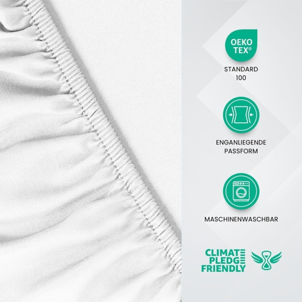 Utopia Bedding - Spannbettlaken 200x220 cm - Weiß - Gebürstete Mikrofaser Spannbetttuch - 35 cm Tiefe Tasche Bild 3