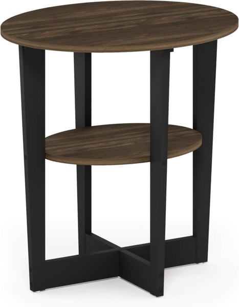 Furinno Jaya Oval Beistelltisch, Holz, Columbia Walnuss/Schwarz, 1-Pack Bild 5