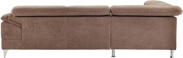 Mivano Schlafsofa David / Moderne Eckcouch mit verstellbaren Kopfstützen, Schlaffunktion und Stauraum / 256 x 71 x 208 / Mikrofaser-Bezug, Hellbraun Bild 8