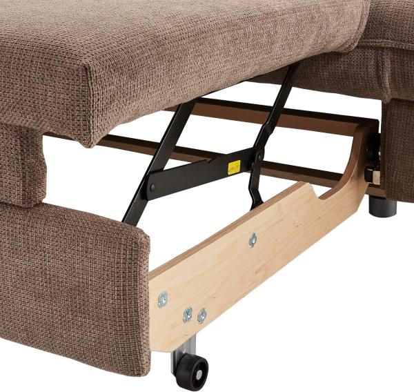 Mivano Schlafsofa David / Moderne Eckcouch mit verstellbaren Kopfstützen, Schlaffunktion und Stauraum / 256 x 71 x 208 / Mikrofaser-Bezug, Hellbraun Bild 10
