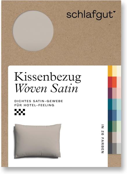 Schlafgut Woven Satin Bettwäsche|Kissenbezug einzeln 70x90 cm| sand-mid