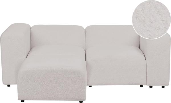 2-Sitzer Sofa Bouclé hellgrau mit Ottomane FALSTERBO