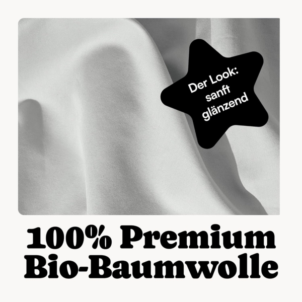 Seralino Seitenschläferkissenbezug Mako Satin Kissenbezug (100% Bio Baumwolle) weich, hautfreundlich, (2 Stück), Fairtrade/ GOTS zertifizierte uni Kissenhülle mit Reißverschluss Bild 4