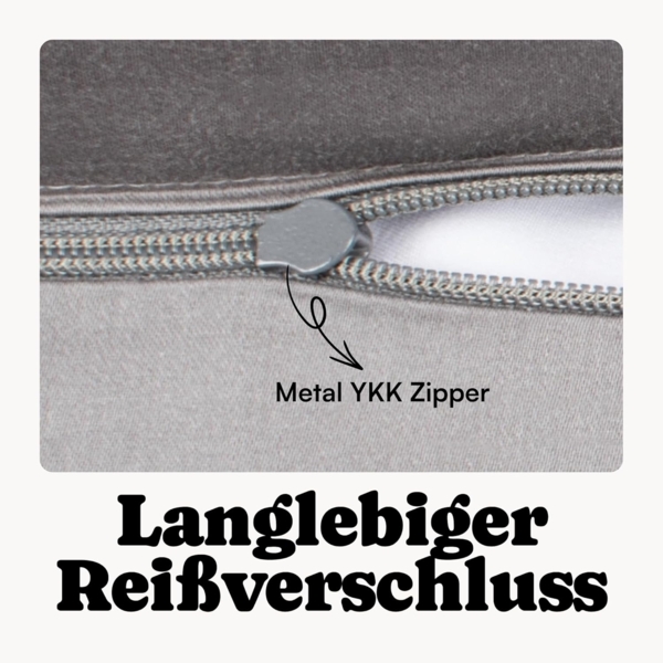 Seralino Seitenschläferkissenbezug Mako Satin Kissenbezug (100% Bio Baumwolle) weich, hautfreundlich, (2 Stück), Fairtrade/ GOTS zertifizierte uni Kissenhülle mit Reißverschluss Bild 8