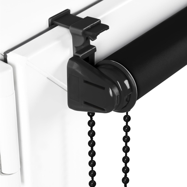 Verdunkelungsrollo Klemmfix ohne Bohren 90x210 cm Schwarz Verdunklungsrollo Fensterrollo Rollo Seitenzugrollo Klemmrollo für Fenster & Tür Bild 2