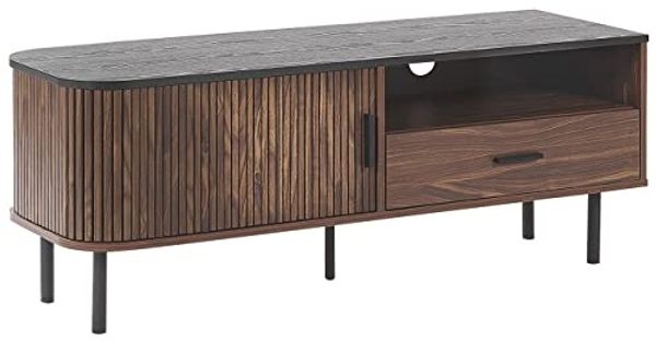 TV-Möbel dunkler Holzfarbton / schwarz JOSE