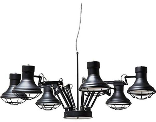 Kare Design Hängeleuchte Spider Multi 6er, grosse, verstellbare Pendelleuchte, rustikale Esszimmerlampen, Hängelampen, Schwarz (H/B/T) 60 x 110 x 110 cm