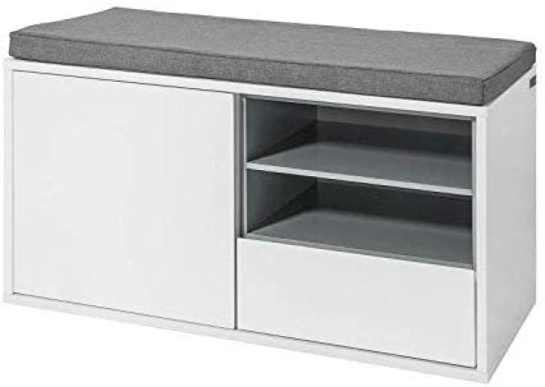 Sitzbank mit Sitzkissen,Schuhschrank,Garderobenbank,FSR37-W