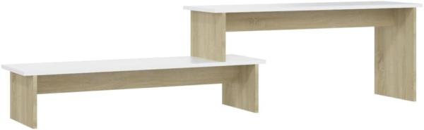vidaXL TV-Schrank Sonoma-Eiche Weiß 180 x 30 x 43 cm Spanplatte