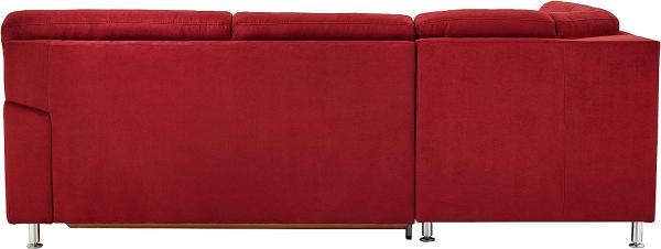 Cavadore Ecksofa Belfast mit Federkern / Eckcouch mit Vorziehsitz und Bettkasten im modernen Design, Mikrofaser rot, 243 x 88 x 218 cm Bild 4