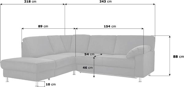 Cavadore Ecksofa Belfast mit Federkern / Eckcouch mit Vorziehsitz und Bettkasten im modernen Design, Mikrofaser rot, 243 x 88 x 218 cm Bild 2