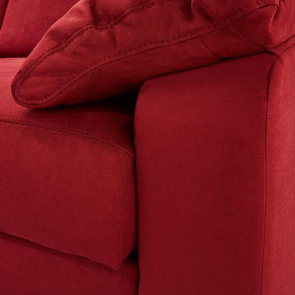 Cavadore Ecksofa Belfast mit Federkern / Eckcouch mit Vorziehsitz und Bettkasten im modernen Design, Mikrofaser rot, 243 x 88 x 218 cm Bild 7