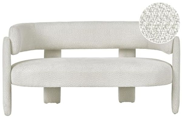 Sofa 2-Sitzer BUREA Chenillegewebe Cremeweiß