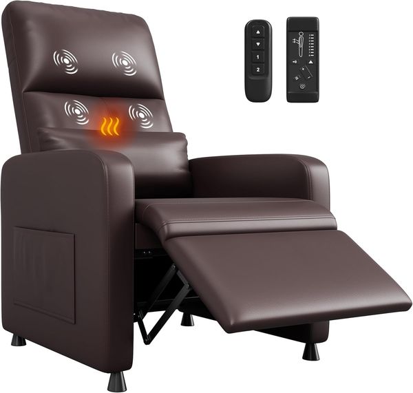 GarveeHome Fernsehsessel Elektrisch Relaxsessel Ruhesessel, massagesessel mit wärmefunktion, Verstellbarer Fernsehsessel mit Fußstütze, Einzelsofa,für Wohnzimmer, Schlafzimmer oder Büro
