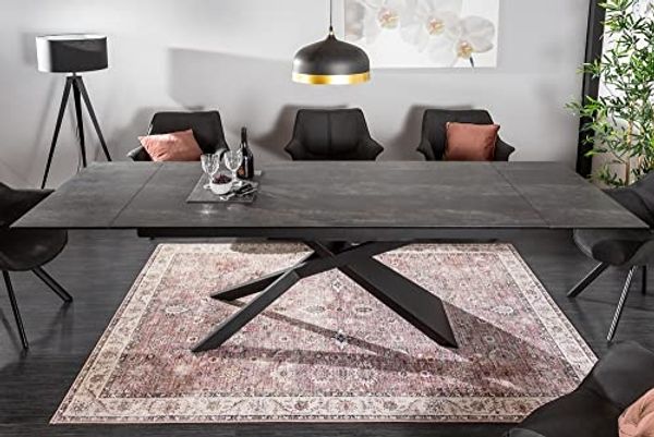riess-ambiente Esstisch EUPHORIA 180-220-260cm anthrazit - Lava-Design, Keramik made in Italy (Einzelartikel, 1-St), 3 Auszugsstufen für bis zu 12 Personen – ideal für Dein Esszimmer