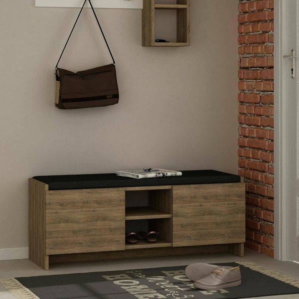Dmora - Schuhschrank Algedi, Schuhregal, Mehrzweck-Eingangsgarderobe, Möbel für Schuhe, 110x37h43 cm, Eiche
