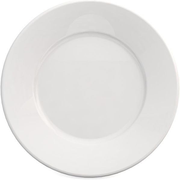 Ornamin Teller flach Ø 19,5 cm weiß, Melamin hochwertiger, stabiler Kunststoffteller robustes Alltags-Geschirr, Camping, Picknick, Gemeinschaftsverpflegung Dessertteller, Frühstücksteller