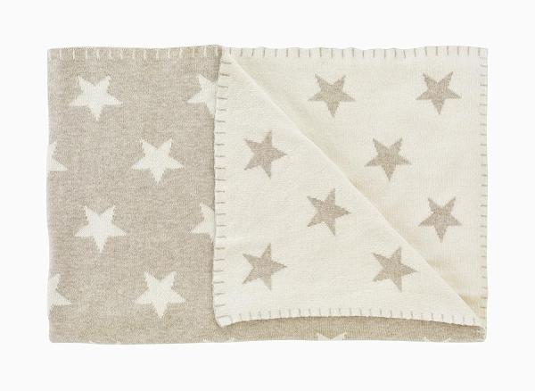 Schardt Baby Kuscheldecke Babydecke Big Star 95x120 cm, melange beige