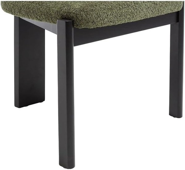 Vente-unique - Stuhl 6er-Set - Bouclé-Stoff & Kautschukholz -Schwarz & Khaki - WILANA Bild 7