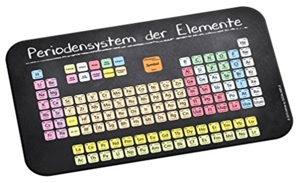 Geda Labels GmbH Frühstücksbrett Periodensystem, Melamin, (1-St), schwarz, 23,5x14,5x0,3cm, spülmaschinengeeignet
