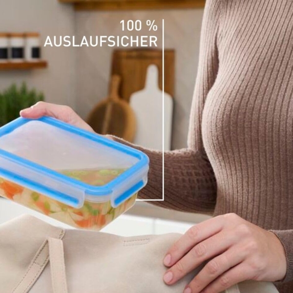 EMSA 'CLIP & CLOSE' Frischhaltedosen 5er- Set, Polypropylen Blau Transparent Bild 4