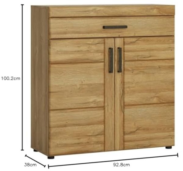 Schuhschrank >CORTINA< in Grandson Eiche Dekor - 92,8x100,2x38 (BxHxT) Bild 3