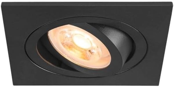 SLV NEW TRIA® 75, Deckeneinbauleuchte, quadratisch, max. 10W GU10, schwarz - Einbauleuchten