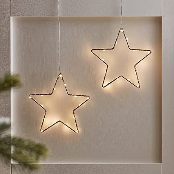 Lights4fun LED Stern Kleines Osby LED Stern Duo gold, LED fest integriert