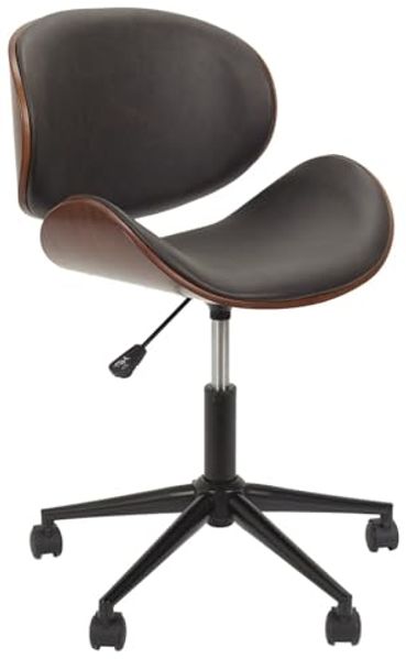 Home Deco Factory HD6601 Reno Stuhl auf Rollen, Möbel, Bürostuhl, komfortabel, Metall/Eisen, Schwarz, 51 x 51,5 x 77 cm