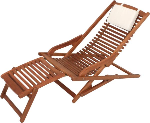 Gartenliege, Sonnenliege Eukalyptus VIP Lounger ALASKA