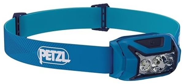 Petzl Actik Stirnband-Taschenlampe Blau Tasten Akkustand IPX4 LED